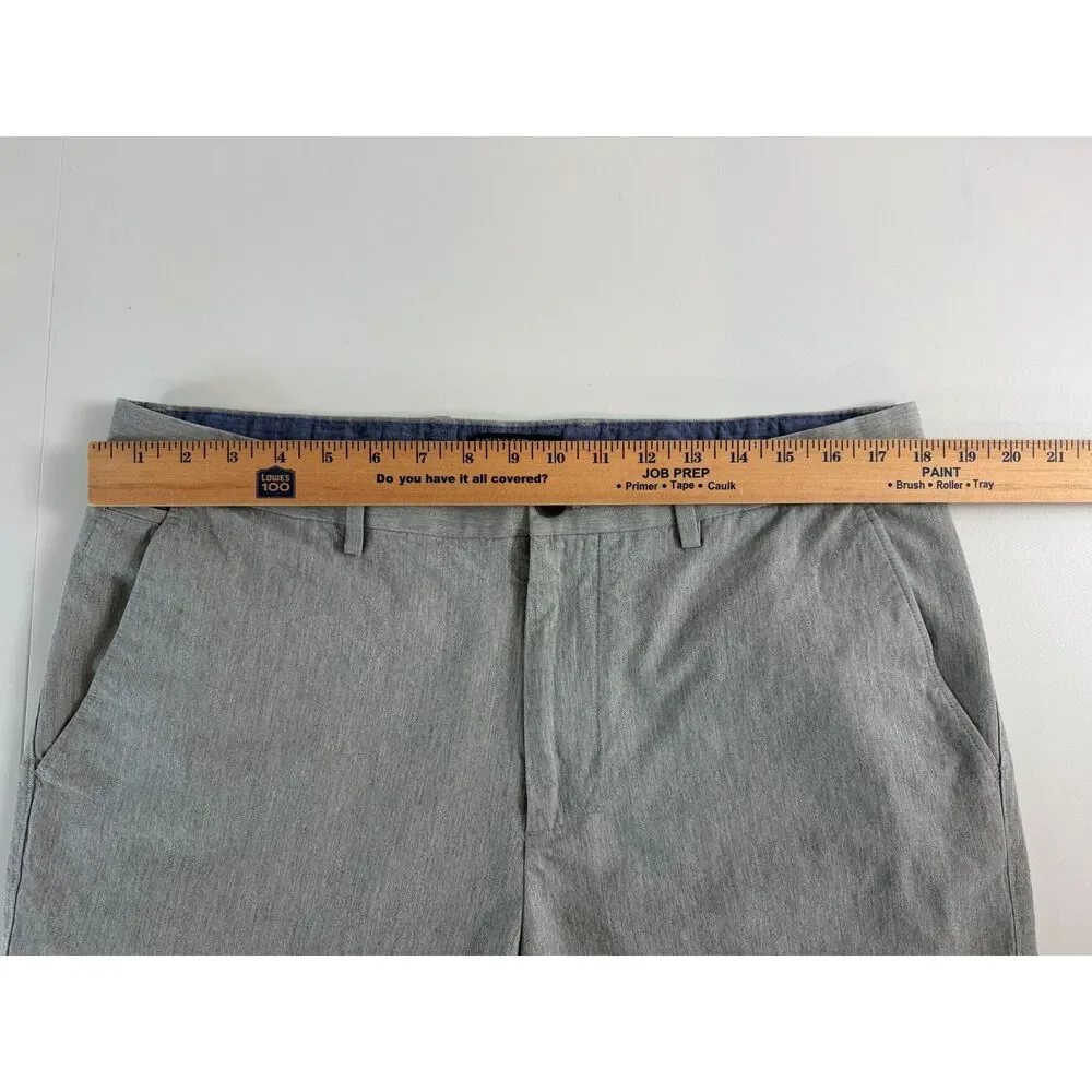 Banana Republic Men's Kentfield Pants Heather Grey Cotton Size 36 x 32
